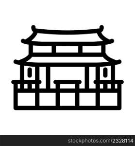 traditional chinese temple line icon vector. traditional chinese temple sign. isolated contour symbol black illustration. traditional chinese temple line icon vector illustration