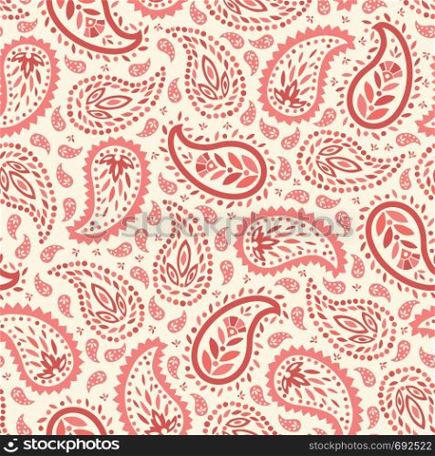 Traditional Coral Paisley vector seamless pattern. Whimsical classic background. Monochrome Shawl print. Perfect for textile. Traditional Coral Paisley vector seamless pattern. Whimsical classic background.Monochrome Shawl print