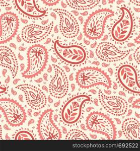 Traditional Coral Paisley vector seamless pattern. Whimsical classic background. Monochrome Shawl print. Perfect for textile. Traditional Coral Paisley vector seamless pattern. Whimsical classic background.Monochrome Shawl print
