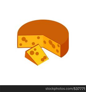 Traditional Dutch Gouda cheese icon in isometric 3d style on a white background. Traditional Dutch Gouda cheese icon