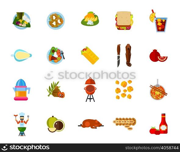 Traditional food icon set. Can be used for topics like street food, Mexican food, unhealthy eating, drinks
