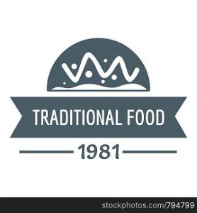 Traditional food logo. Simple illustration of traditional food vector logo for web. Traditional food logo, simple gray style