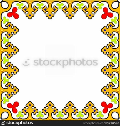 traditional frame against white background, abstract vector art illustration