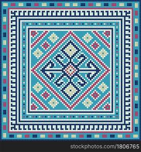 Traditional Georgian folk art embroidery vector pattern