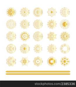 Traditional golden decor art on white background.. Abstract golden ornament