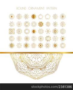 Traditional golden decor on white background. Abstract golden ornament. Vector illustration.. Oriental vector gold pattern