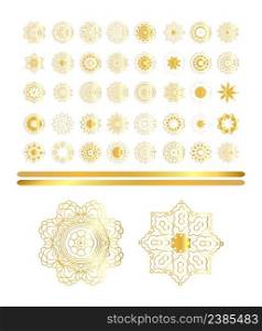 Traditional golden decor on white background. Vector illustration.. Oriental vector gold pattern