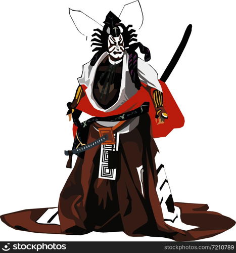 traditional japanese geisha vector illustration