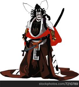 traditional japanese geisha vector illustration