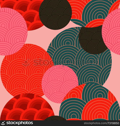 Traditional Japanese pattern. Seamless pattern. Japanese-style background. Vector illustration.