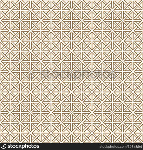 Traditional Japanese seamless geometric pattern .Silhouette with golden thick lines.. Seamless traditional Japanese geometric ornament .Golden color lines.