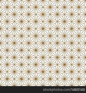 Traditional Japanese seamless woodwork geometric pattern .Silhouette with golden average lines.For wrapping,fabric,textile,disign template,laser cutting.Square grid.. Seamless traditional Japanese geometric ornament .Golden color lines.