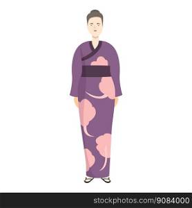 Traditional kimono icon cartoon vector. Woman costume. Colorful smile. Traditional kimono icon cartoon vector. Woman costume
