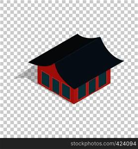 Traditional korean house isometric icon 3d on a transparent background vector illustration. Traditional korean house isometric icon
