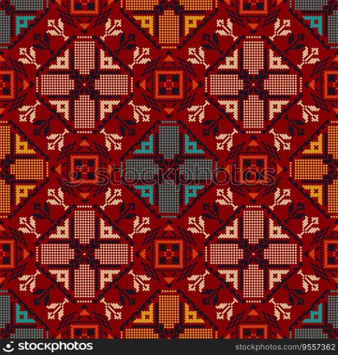Traditional Latvian embroidery seamless pattern, vector illustration