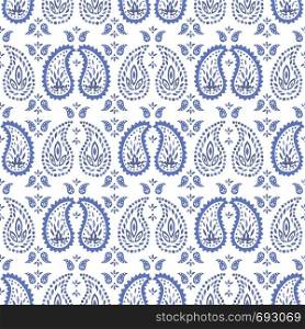 Traditional Medium Scale Blue Paisley Foulard Vector Seamless Pattern. Set Layout. Whimsical classic background. Perfect for textile. Traditional Medium Scale Blue Paisley Foulard Vector Seamless Pattern. Set Layout. Whimsical classic background.