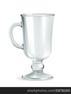 Traditional mug for Irish coffee, empty, vector illustration isolated on white background
