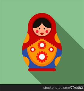 Traditional nesting doll icon. Flat illustration of traditional nesting doll vector icon for web design. Traditional nesting doll icon, flat style