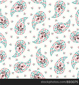 Traditional Oriental Colorful Paisley Foulard Vector Seamless Pattern. Whimsical Classic Indian Background. Perfect for textile. Traditional Oriental Colorful Paisley Foulard Vector Seamless Pattern. Whimsical Classic Indian Background.