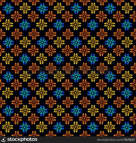 Traditional ornamental pattern. Seamless vector abstract texture on dark background. Traditional ornamental pattern. Seamless vector abstract texture on dark background.