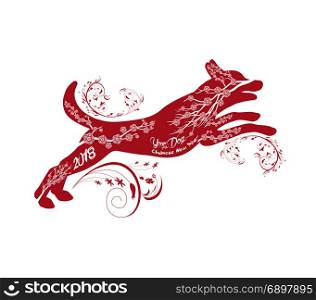 Traditional paper cut out of Chinese dog zodiac sign