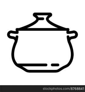 traditional pot cooking line icon vector. traditional pot cooking sign. isolated contour symbol black illustration. traditional pot cooking line icon vector illustration