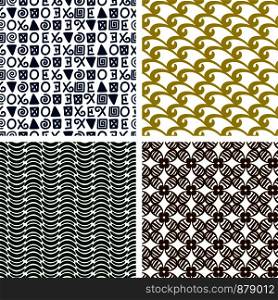 Traditional print colorful fashion seamless patterns, vector illustration. Traditional print colorful seamless patterns
