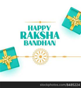traditional raksha bandhan festival background with gift h&er design 