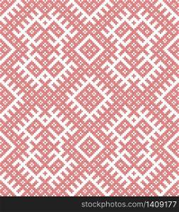 traditional Russian and slavic ornament embroidered cross-stitch.DISABLING LAYER, you can obtain seamless pattern. traditional Russian and slavic ornament
