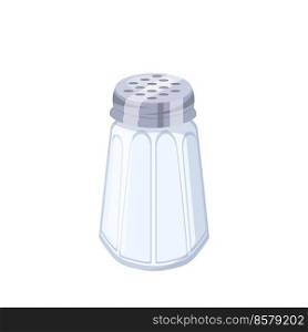 traditional salt shaker cartoon. glass container, sodium food, spice bottle traditional salt shaker vector illustration. traditional salt shaker cartoon vector illustration