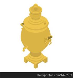 Traditional samovar icon. Isometric of traditional samovar vector icon for web design isolated on white background. Traditional samovar icon, isometric style