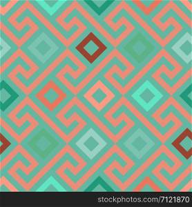 Traditional seamless vintage beige and green square Greek ornament, Meander. vector seamless Greek ornament, Meander