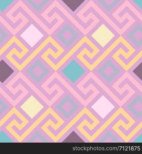 Traditional seamless vintage pink square Greek ornament, Meander. vector seamless Greek ornament, Meander