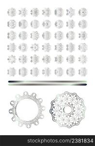 Traditional silver decor. Oriental silver pattern. Abstract silver ornament.. Traditional silver art