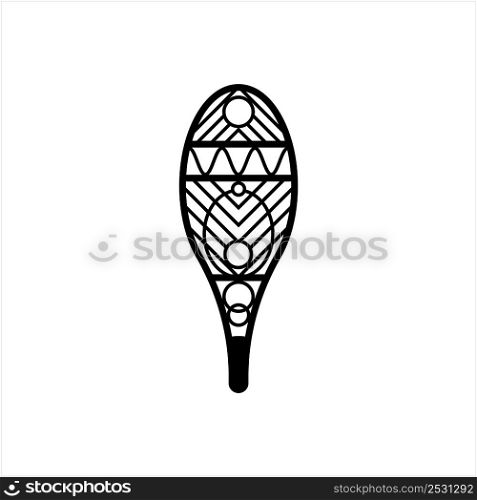 Traditional Snowshoes Icon, Winter Snow Equipment Vector Art Illustration
