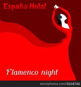 Traditional spanish flamenco. Woman in red dress is dancing. Traditional spainish flamenco. Woman in red dress is dancing.