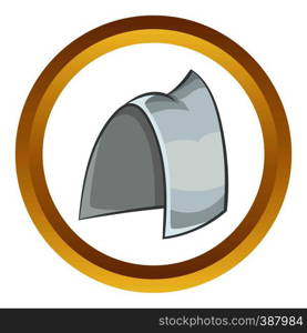 Traditional sweden headwear vector icon in golden circle, cartoon style isolated on white background. Traditional sweden headwear vector icon