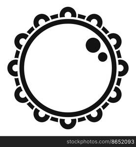 Traditional tambourine icon simple vector. Samba drum. Bell concert. Traditional tambourine icon simple vector. Samba drum