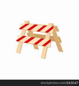 Traffic barrier icon in cartoon style on a white background. Traffic barrier icon, cartoon style