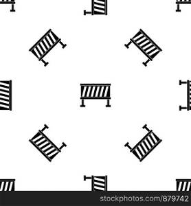 Traffic barrier pattern repeat seamless in black color for any design. Vector geometric illustration. Traffic barrier pattern seamless black
