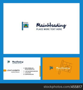 Traffic board Logo design with Tagline & Front and Back Busienss Card Template. Vector Creative Design