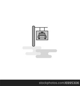 Traffic board Web Icon. Flat Line Filled Gray Icon Vector