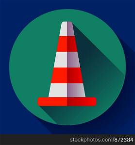 Traffic cone color icon. under construction symbol. Flat design style. Traffic cone color icon. under construction symbol. Flat design style.