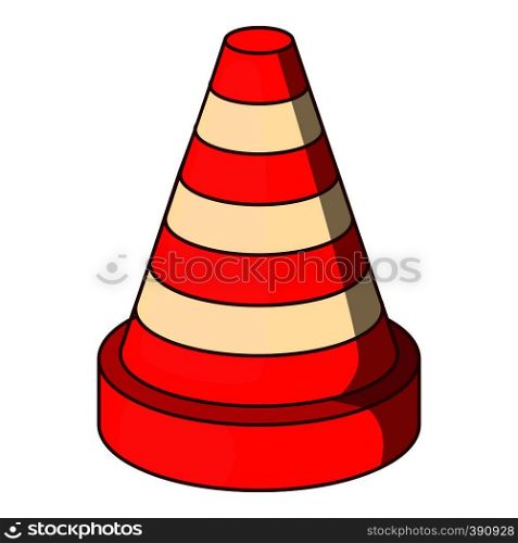 Traffic cone icon. Cartoon illustration of traffic cone vector icon for web design. Traffic cone icon, cartoon style