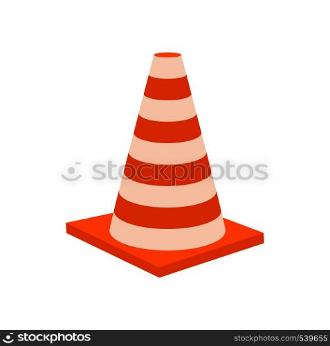 Traffic cone icon in cartoon style on a white background. Traffic cone icon, cartoon styl