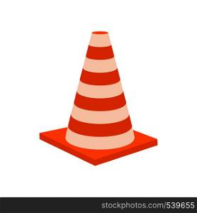 Traffic cone icon in cartoon style on a white background. Traffic cone icon, cartoon styl
