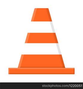 Traffic cone isolated on white background. Cartoon style. Vector illustration for any design.