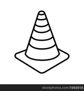 Traffic cone line icon vector illustration isolated on white background. Traffic cone line icon vector illustration isolated on white