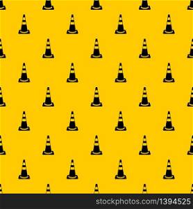 Traffic cone pattern seamless vector repeat geometric yellow for any design. Traffic cone pattern vector