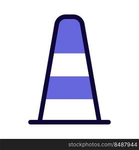 Traffic cone placed on road for caution.
